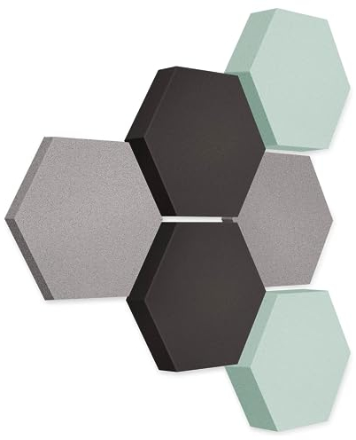 platino24 Akustikpaneele 6 Elemente Edition LOFT 3D I Ø 300mm Akustikplatten Schalldämmung Wand & Decke I Akustikschaum Schall-Absorber aus Basotect 30-70mm mit farbiger Akustikbeschichtung
