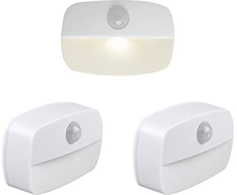 NINVVS 3 Pieces Sensor Cabinet Light, Hand Brush Night Light, Decorative Lighting for Bedroom, Hallway, Kitchen (Warm Light)