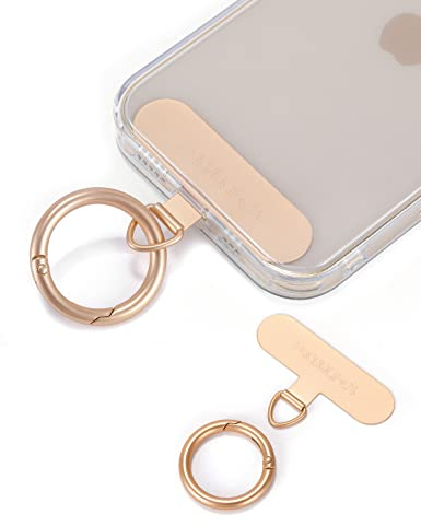 Project-cb Enganche Móvil Colgar 1,Anillo de Resorte 1,Enganche Metálico para Colgar el Móvil, Cuelga El Móvil con Una Almohadilla, Compatible con La Mayoría De Los Teléfonos Móviles(Dorado)