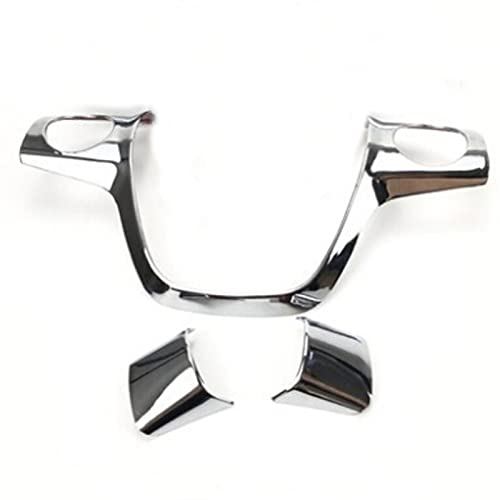 MILLAY ABS-Auto-Aufkleber Chrom-Trimm-Lenkrad-Paillette-Abdeckungs-Hülle for Ford Focus 3 Mk3 2012-2014 Kuga 2013-2015 Autozubehör (Size : Chrome 3pcs)