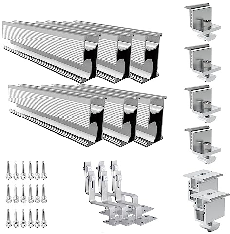 Set di montaggio per tettuccio solare fotovoltaico, con gancio per tetto, pannello solare, montaggio per tetto in mattoni, per tetto in mattoni, per 30-50 mm di altezza del modulo (per 2 moduli)