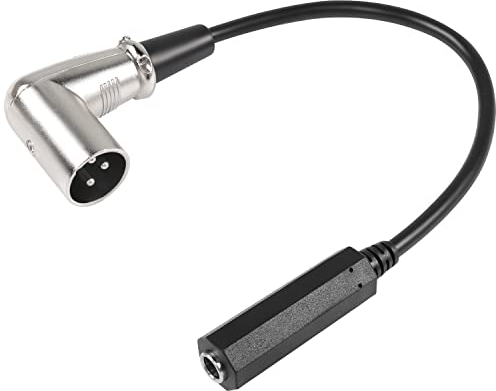 QIANRENON 90° Angolo XLR a 6,35mm Bilanciato Cavo 3Pin XLR Retto Angolo Spina a TRS 1/4 Stereo Jack Cuffie Cavo XLR Maschio a 6,35mm Femmina Audio Cavo, per Mixer Microfoni Amplificatori,30cm/11,8in