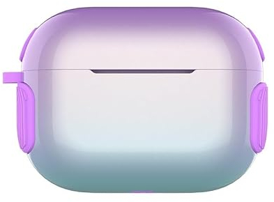 CasurvivePro Custodie per cuffie per AirPods Pro Custodia PC + Silicone, 2 in 1 Gradiente Custodie Cover con Moschettone Apple AirPods Pro 1a custodia di ricarica