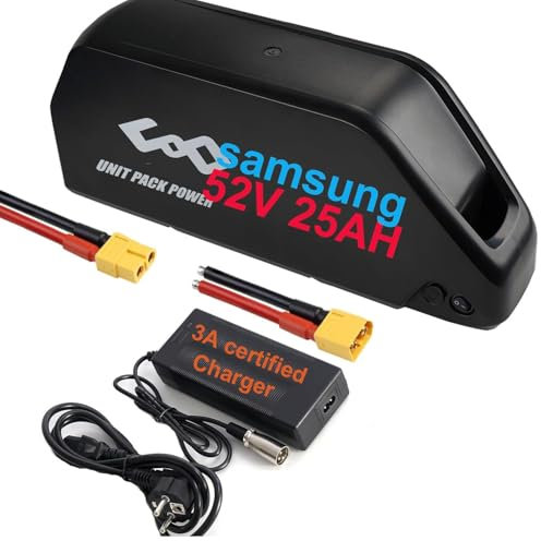 52V 25Ah batteria per bicicletta elettrica - Batteria per 48V/52V 1500W bici elettrica - Batteria agli ioni di litio per Kit di conversione bici Motore anteriore posteriore