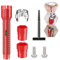 SXCCNW Double Head Sink Installer Tool, 8 in 1 Multifunctional Basin Wrench for Kitchen Bathroom Plumbing Repair - Red