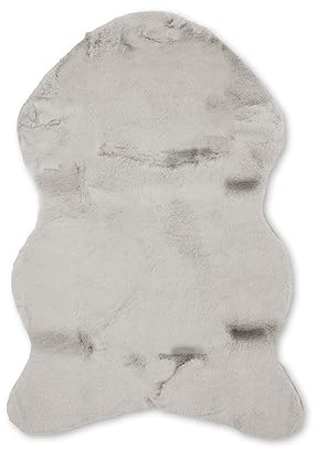 jilda-tex Teppich Überwurf Bettvorleger Felloptik Rabbit Deluxe 750 GSM Kunstfell Fellimitat (Nerzfell, 60x90 cm)