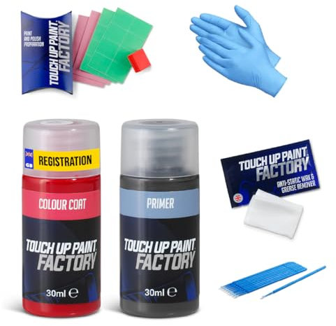 Touch Up Paint Factory - All in One Scratch Repair Kit Mixed by Reg Registration Plate Car Touch Up Paint for All Models - Exact Match Guarantee - Pro (Large) - Computer Matched