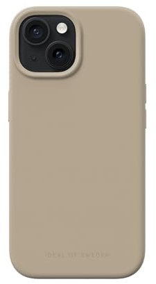 IDEAL OF SWEDEN Griffige Silikon-Handyhülle mit Einer glatten Haptik und leichtem Gefühl - Schützende stoßfeste Hülle in trendigen Farbdesigns, Kompatibel mit iPhone 15 (Beige)