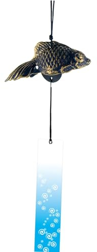 Dualoai Japanisches Windspiel, Kleines Windspiel, Gesegneter Garten Windspiel, Gusseisen Windspiel für Draußen, Drinnen, Bronze