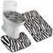 DRESSOOS 3stücke Teiliges Zebra-muster Badezimmermatten-set Rutschfeste Saugfähige Toilettenabdeckung Badteppich Für Stilvolle Wc-dekoration Waschbar Kaltem Wasser