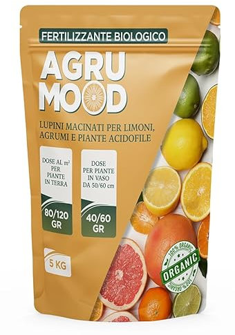 Gardenhome® AGRUMOOD LUPINI MACINATI PER AGRUMI per limoni in vaso e in terra e piante acidofile x 3 kg (3, Chilogrammi)