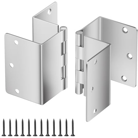 Duoduolaili 3.5 Inches Expandable Door Hinges Offset Hinges Pivot Door Hardware Swing Clear Hinge, Handicap Brass,Offset Door Hinges - 2 Swing Hinge in Satin Chrome, sliver