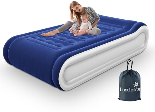 Luxchoice Luftbett Selbstaufblasend Luftmatratze mit Eingebautem Kopfkissen und Integrierter Elektrischer Pumpe Tragbar Gästebett Aufblasbare Matratze 1 Person für Camping Reisen Innenbereich Air Bed