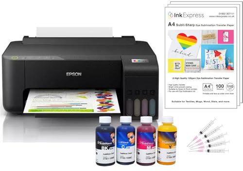 Ink Express Dye Sublimation A4 Printer Bundle - Sublimation Compatible ET-1810 Inc. Inktec Sublinova Inks, Sublimation Paper & ICC Profile