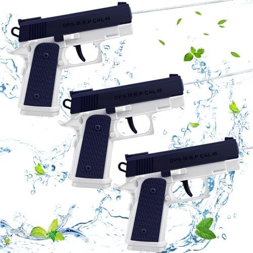 3 Stück Wasserpistole, Wasserspritzpistole, Wasserpistole für Kinder, Water Gun, Spritzpistolen mit 10 Meter, Wasserpistole Spielzeug für Outdoor Sommer Pool Garten, Jungen Mädchen