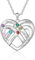 lorajewel Kette Damen Personalisierte Halskette mit Namen Geburtsstein Kette Silber Personalisiertes Geschenk für Mama Oma Geburtstag Muttertag (6 NAME)