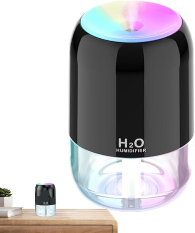 Air Purifier, 200ML Household LED Silent Humidifier, USB Rechargeable Humidifier, Portable Quiet Moisture Absorber, Air Cleaner Filter for Home Bedroom, Air Diffuser For Removing Allergies