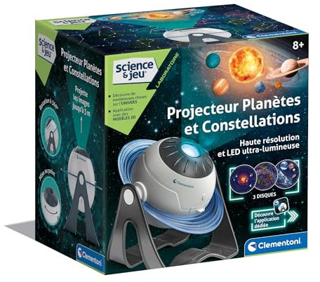 Clementoni - Projecteur Planètes et Constellations - 8 Ans - Jeux Éducatif pour Enfant - Apprendre en s'amusant