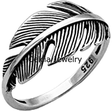 Solid 925 Sterling Silver Large Feather Ring, Boho Ring, Religious Ring, Tree Ring, Love Ring, Dainty Ring, Angels Wing Ring, Minimalist Ring, Mothers Day Ring (US Ring size 4)