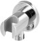 QWORK® Wandanschlussbogen, Chrom Schlauchanschluss mit Handbrausehalter, Messing G1/2, Universal brausehalter, Einfache Montage