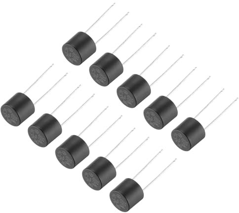 QUARKZMAN 10 Piezas Fusible Micro Lento de Cilindro DIP Montado en Miniatura para Reparación de Partes Electrónicas PCB LCD, 1A 250V, Negro