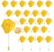 QUARKZMAN 24 Stück Gelbe Rosen Ansteckblumen Knopflöcher Taschenanstecker Pins für Hochzeitszeremonie Jubiläum Abschlussball Formelles Abendessen Party