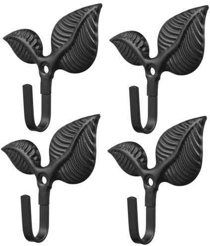 Anneome 4pièces Crochets Muraux Fer Forgé Forme Décoratifs Vintage Pour Sacs Chapeaux Clés Serviettes Lot