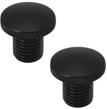 YINETTECH Lot de 2 Capuchons de rétroviseur de Moto M10 x 1,25 en Alliage d'aluminium Compatible avec Yamaha vis de rétroviseur à Filetage Droit Noir