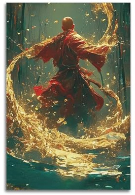 Chinesisches Kung-Fu-Poster, Shaolin-Kampfkunst-Poster, dekorative Malerei, Leinwand, Wandposter und Kunstdruck, moderne Familienschlafzimmer-Dekoration, Poster, 30 x 45 cm