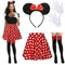 ZORTORZ Deguisement Costume De Souris Fille Avec Oreilles De Souris, Bandeau Pour Filles, Robe De Princesse Tutu Rouge à Pois Pour Fête Costumée, Carnaval, Fête De Carnaval (XL)