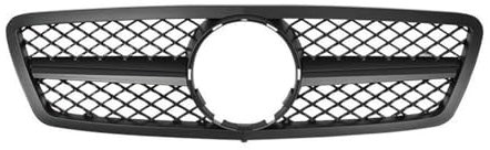 Rejilla Delantera de Coche para Merc&edes para Be&NZ Clase C W203 C63 C230 C240 C240 2000-2006 Parrilla Delantera de Coche reemplazo Superior capó de Parachoques Malla Auto Kit(Black)
