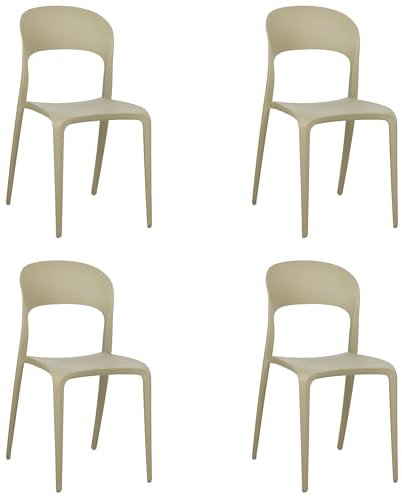 Totò Piccinni Sedia Omega in Polipropilene Moderne Design Impilabile,(L) 43x(P) 50x(A) 84 cm (4, New Sabbia)