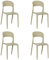 Totò Piccinni Sedia Omega in Polipropilene Moderne Design Impilabile,(L) 43x(P) 50x(A) 84 cm (4, New Sabbia)