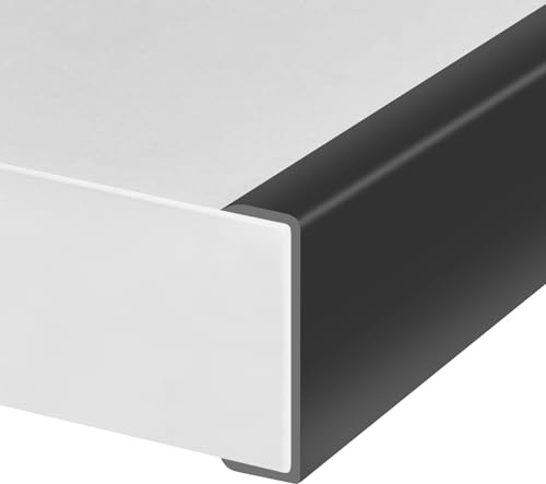 Gummi-Kantenverkleidung, selbstklebend, U-förmiger Kantenschutz für Sperrholz, Schrank, 54 mm Holzkantenband, flexible Möbelreparatur, passend für 52-55 mm, Länge 3 m, Schwarz