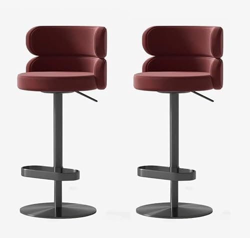 Barhocker aus Samt, drehbar, höhenverstellbar, Edelstahl, Titan, Gold, moderne Thekenhocker für Bars und Küche, Esszimmer, 2 Stück