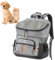 Ferplast Hunderucksack Voyager Backpack, Katzenrucksack, Hundetasche, Hundebox, Weite Öffnung, verstellbare Gurte, Sicherheitsgurt, mit Kissen, max. 10 kg, 29 x 21 x 36 H, Grau