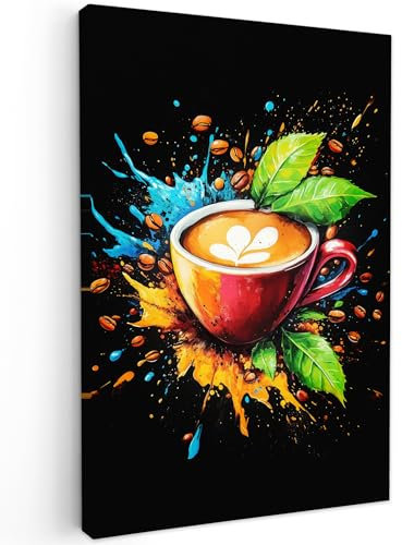 MuchoWow© Impression sur Toile Photo Peinture 40x60 cm Tableau Decoration Murale Chambre Salon Maison Deco Cuisine Café - Graffiti - Boisson - Abstrait