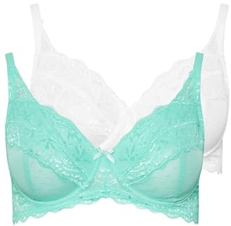 Yourset 2 Pack Curve & White Lace Underwired Mesh Bras - Women's - Plus Size Curve