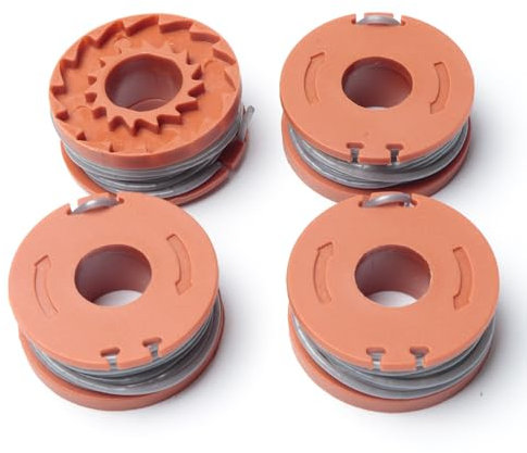 Lot de 4 bobines de fil de rechange pour débroussailleuse - 40,4 x 17,5 mm - Compatible avec Mac Allister MGTP 18 Li Worx Titan 18 V - Longueur : 2,5 m - Diamètre du fil : 1,5 mm