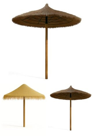 Jardin202 - Sombrilla de Brezo o Esparto para Exteriores – Sombrilla Redondo para Playa. Porches y Piscina | Grande (Brezo)