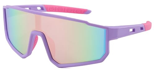 CIKJUK Sonnenbrille Kinder Schnelle Brille Jungen und Mädchen Flexiblem Leichter Rahmen Fahrradbrille Verspiegelt Sportbrille UV400 Schutz