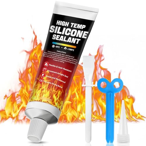 Hochtemperaturkleber, Hitzebeständiges Silikon, Hochtemperatur Silikons Feuerfestes silikon, Kleber Hitzebeständig 1000 Grad, Geeignet für Backofen, Herd, Mikrowelle, 100ml