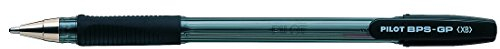 Pilot BPS GP Kugelschreiber 12 Stück gummierter Griff extra breite 1,6 mm Schreibspitze 0,55 mm Strichbreite 12 Stück schwarz