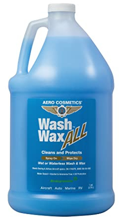 Aero Cosmetics Wet or Waterless Car Wash Wax 3.78L Aircraft Quality for Your Car, RV, Boat, Motorcycle. Wash and Wax Anywhere, Anytime, Home, Office, School, Garage, Parking Lots