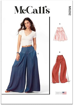 McCall's M8292A5 Misses Skirt/Pants A5 (6-8-10-12-14)