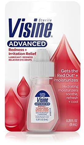 Visine Redness Relief Irritation Eye Drops Advanced Lubricant, 0.28 fl oz