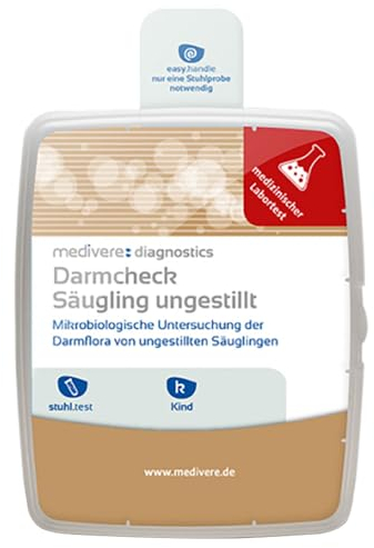 medivere Labordiagnostik Darmcheck Säugling ungestillt - Stuhltest zur Analyse der Darmflora von Babys - einfacher und zuverlässiger Test für die Gesundheit des Darms von ungestillten Säuglingen
