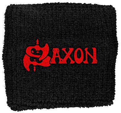Saxon classic Rot band Logo offiziell Nue Schwarz cotton Sweatband One Size