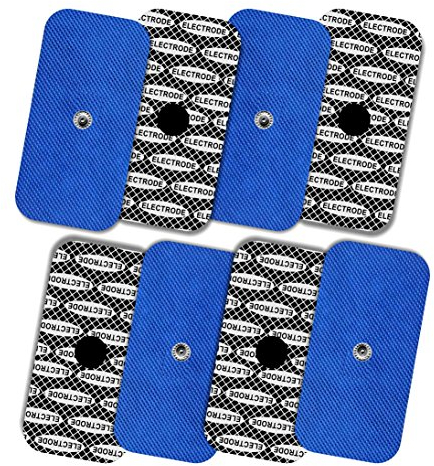 TENSPAD SILVER 8 Elektroden mit silbernem Muster für Compex, 50x100 mm mit 1 SNAP-Anschluss