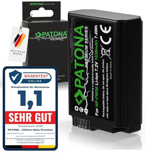Patona 1248 Lithium-ION 1030mAh 7.2V Batterie Rechargeable - Batteries Rechargeables (1030 mAh, 7,4 Wh, Lithium-ION (Li-ION), 7,2 V, Noir, 1 pièce(s))
